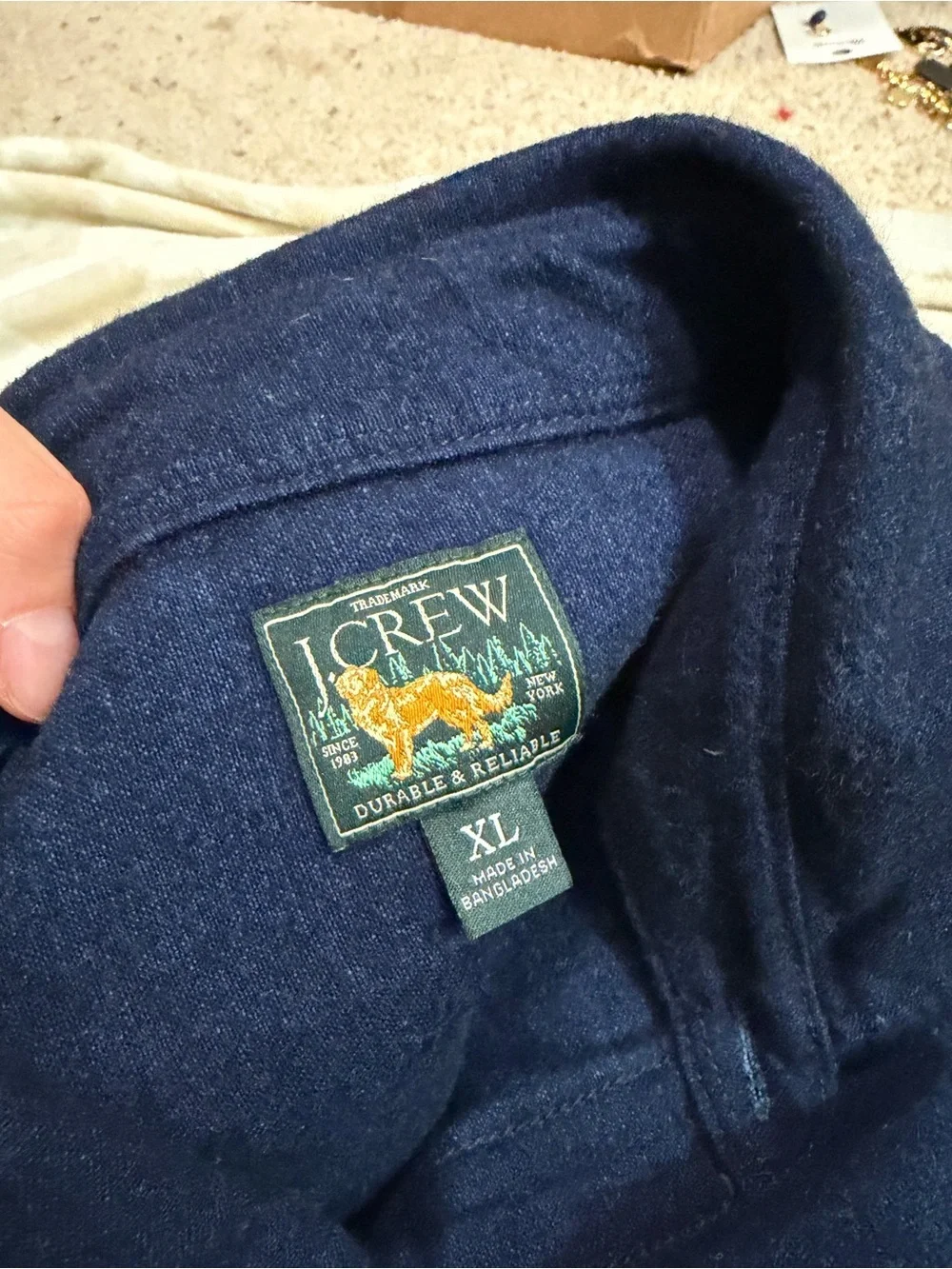 J crew indigo Heavyweight chamois workshirt in Japanese cotton